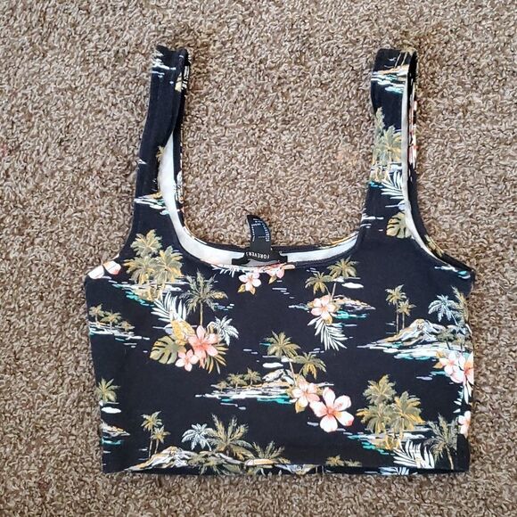 Forever 21 Floral Print Crop Tank Top - Picture 4 of 6